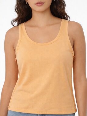 Athleta orange Scoop Neck Tank with Side Zippers